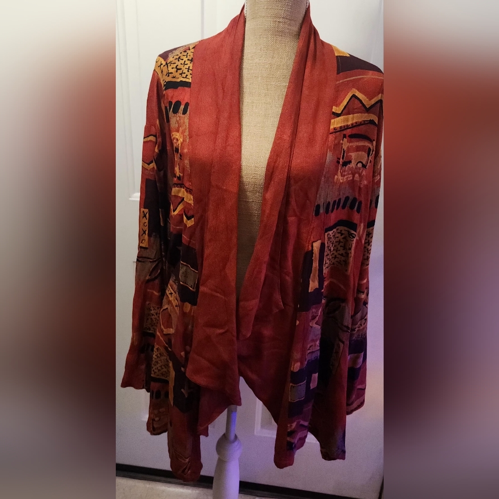 Southwest Indian Foundation Rust Multicolor Jacket Size M